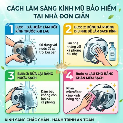 Cách Làm Trong Kính Mũ Bảo Hiểm Đúng Cách, An Toàn Và Hiệu Quả