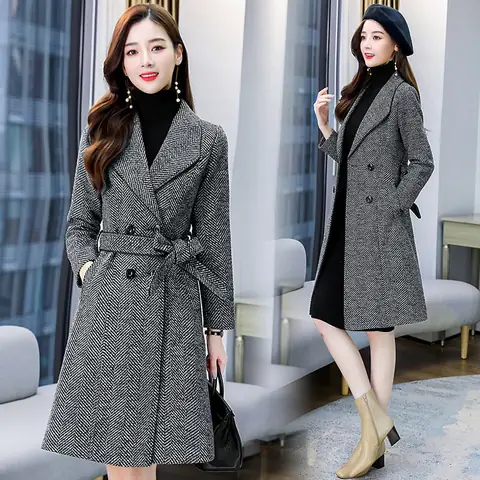 Áo Dạ Nữ Dáng Dài Hàn Quốc