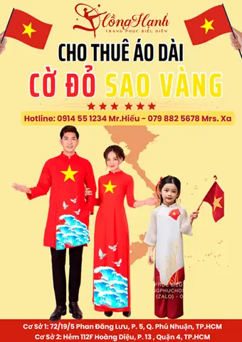 Áo Dài Cờ Đỏ Sao Vàng Đẹp