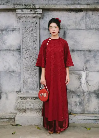 Áo Dài Đỏ Quần Đỏ