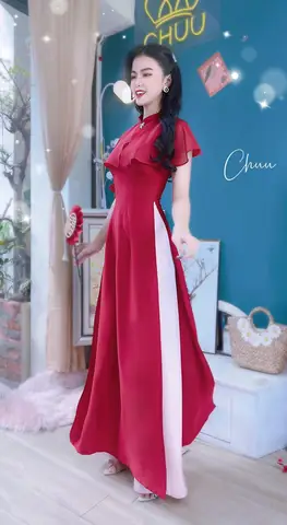 Áo Dài Đỏ Quần Trắng