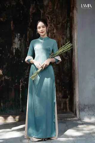 Áo Dài Màu Xanh Ngọc Đậm
