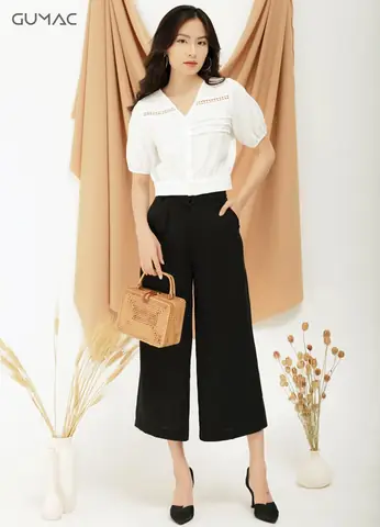 Áo Lửng Mặc Với Quần Ống Rộng