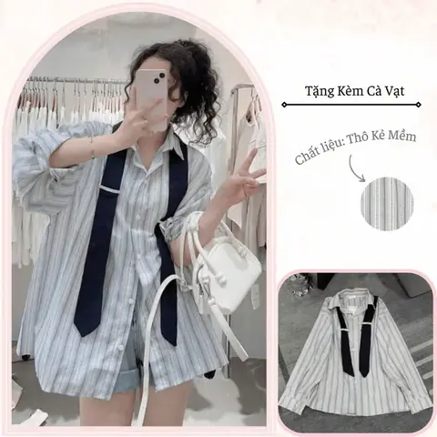 Áo Sơ Mi Cà Vạt Nữ