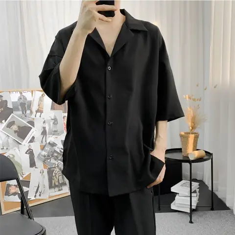 Áo Sơ Mi Nam Tay Ngắn Form Rộng