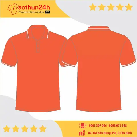 Áo Thun Có Cổ Màu Cam