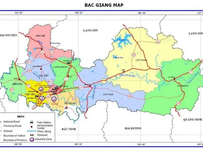 Bản Đồ Bắc Ninh Bắc Giang