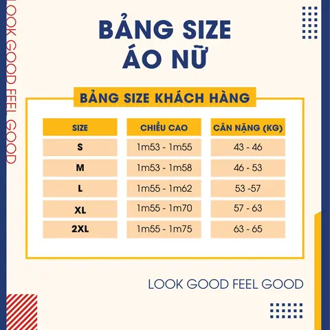 Bảng Size Quần Áo Nữ Theo Cân Nặng