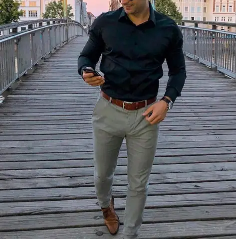 Black Dress Pants Brown Belt