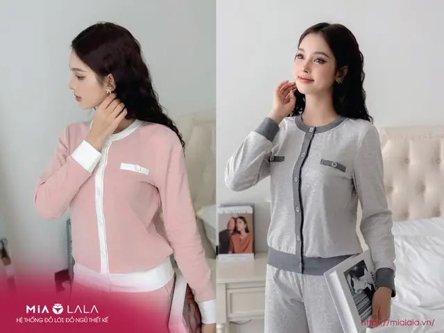 Bộ Đồ Cotton Dài Tay Mặc Nhà