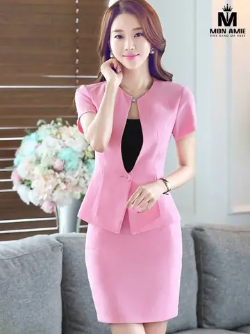 Bộ Vest Nữ Màu Hồng Phấn