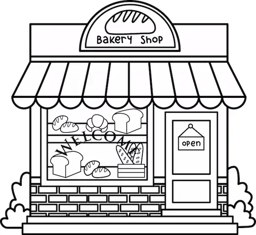 Bread Cartoon Black And White