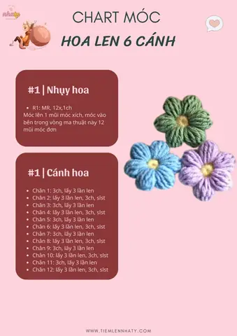 Cách Móc Len Hình Bông Hoa