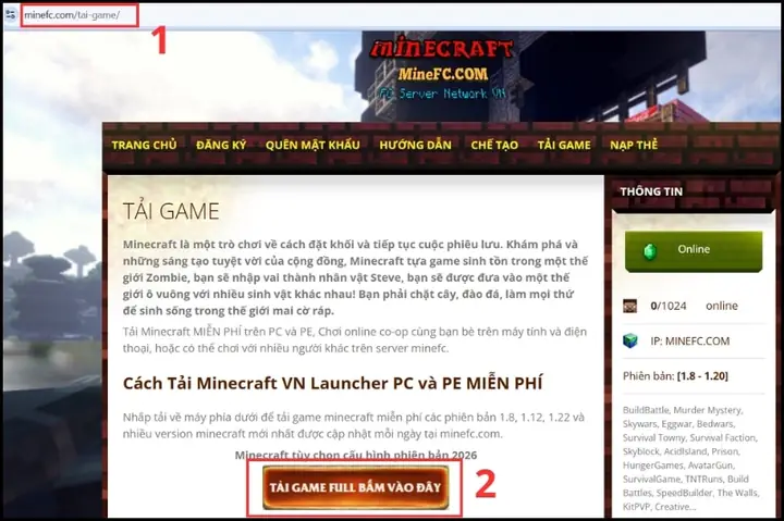 Cách Tải Minecraft 1.12 0