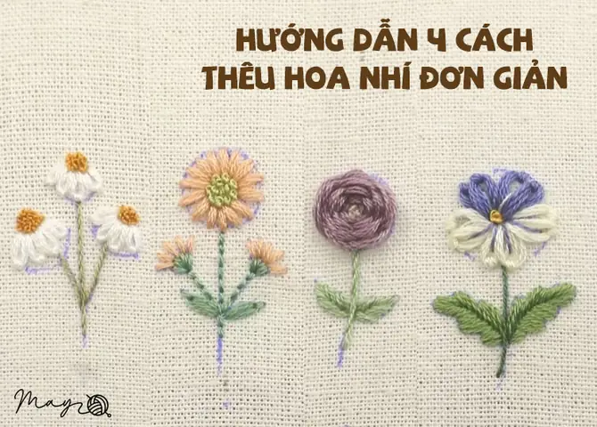 Cách Thêu Hoa Đơn Giản Nhất