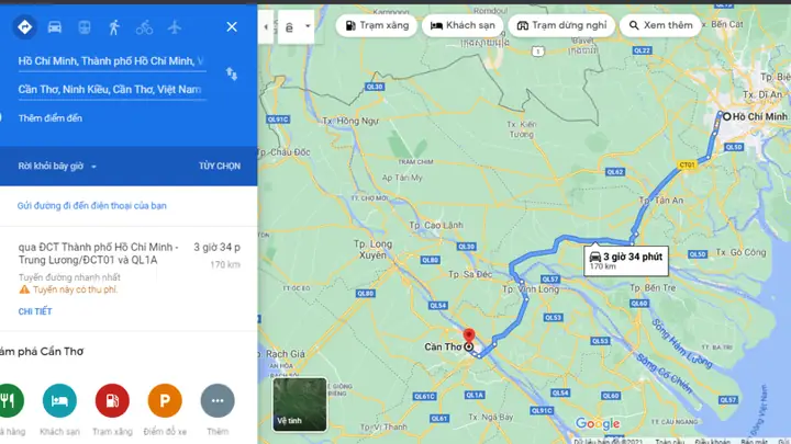 Cần Thơ Cách Sài Gòn Bao Nhiêu Km