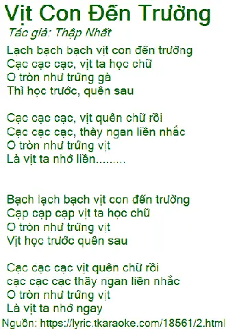 Cạp Cạp Cạp Vịt Con Đến Trường