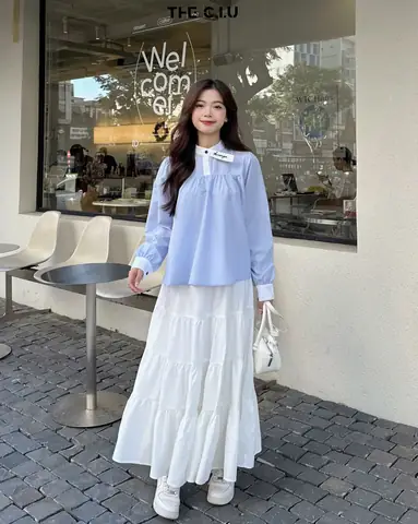 Chân Váy Dài Mặc Với Áo Gì
