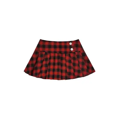 Chân Váy Xếp Ly Ngắn Caro