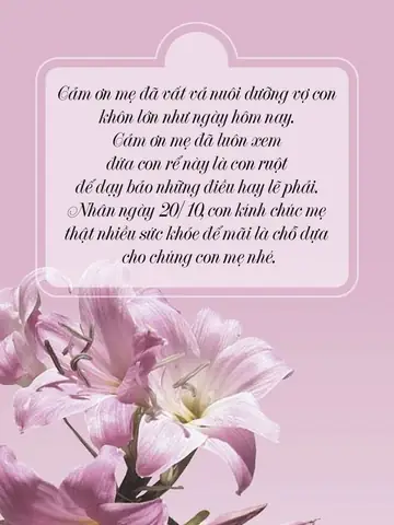 Chúc Mừng 20 10 Mẹ Vợ