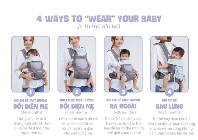 Địu Cho Bé 5 Tháng Tuổi