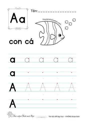 Font Chữ Cho Bé Tập Viết