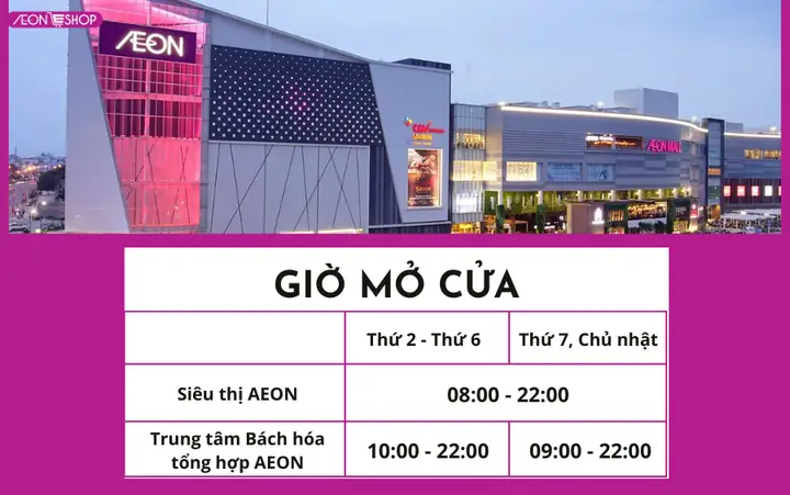 Giờ Mở Cửa Aeon Hà Đông Giờ Mở Cửa Aeon Hà Đông