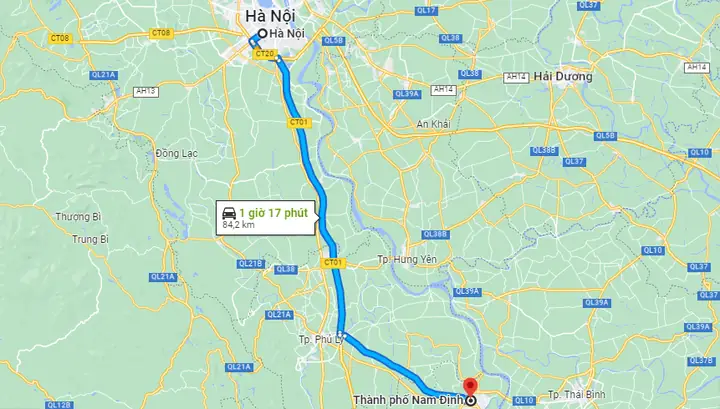 Hà Nội Nam Định Bao Nhiêu Km