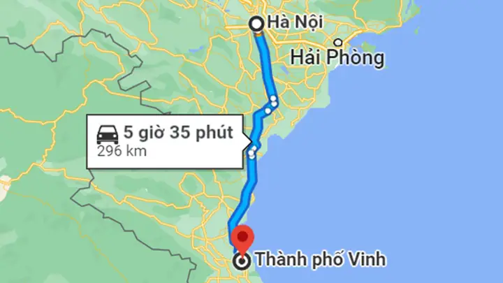 Hà Nội Vinh Bao Nhiêu Km