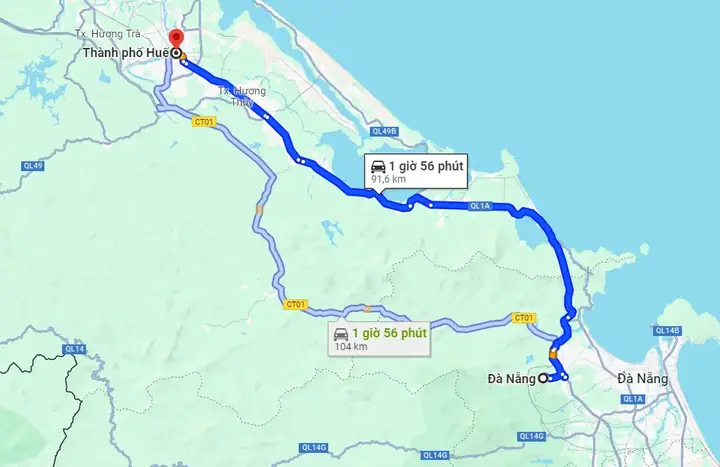 Huế Cách Đà Nẵng Bao Nhiêu Km