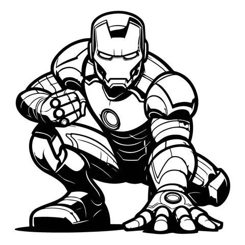Iron Man Black And White