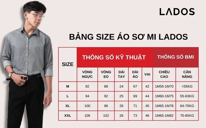 Kích Thước Áo Sơ Mi Nam