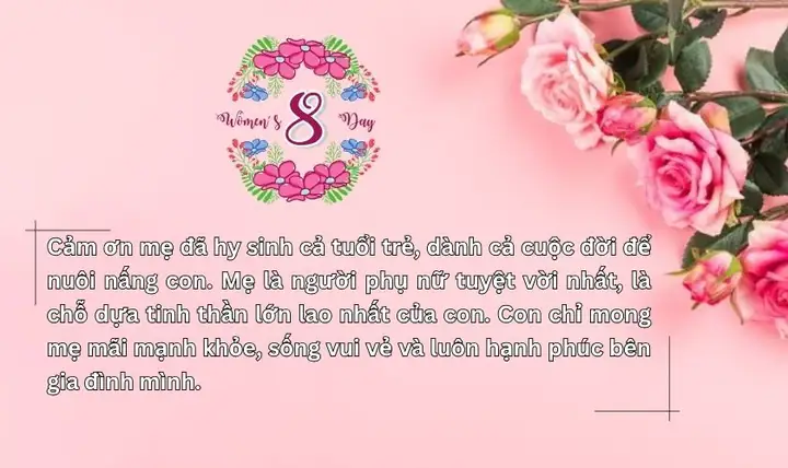 Lời Chúc 8/3 Cho Mẹ Dài Nhất