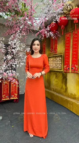 Mẫu Áo Dài Cổ Tròn Tay Lỡ