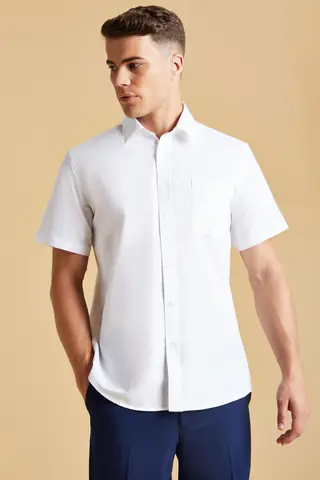 Mens White Short Sleeve Shirt
