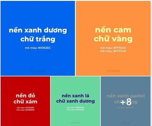 Nền Xanh Dương Chữ Màu Gì