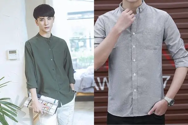 Phối Áo Sơ Mi Cổ Trụ Nam