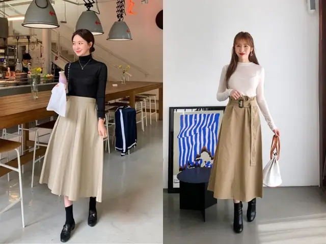 Phối Đồ Với Chân Váy Xòe Dài