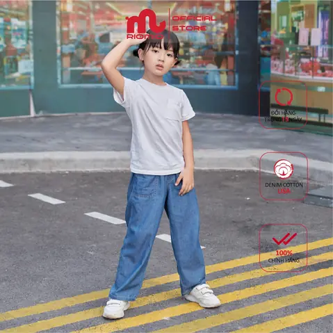 Quần Bò Ống Rộng Trẻ Em