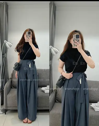 Quần Ống Rộng Có Nơ