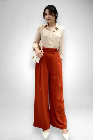 Quần Ống Rộng Lưng Cao