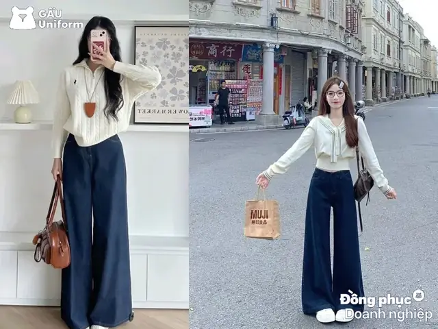 Quần Ống Rộng Mặc Với Áo Gì