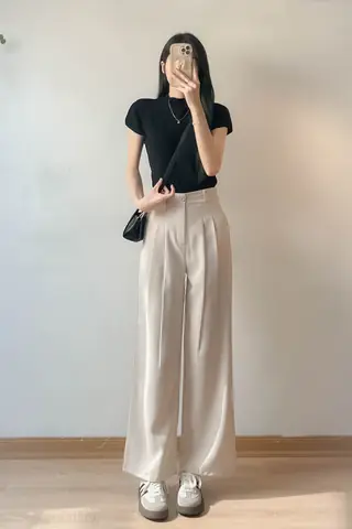 Quần Ống Suông Cạp Cao