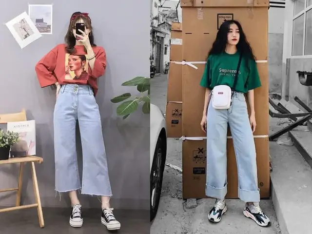 Set Áo Thun Quần Ống Rộng
