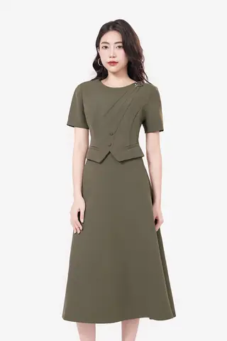 Set Váy Áo Croptop Công Sở