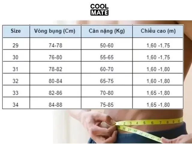 Size 32 Tương Đương Size Gì