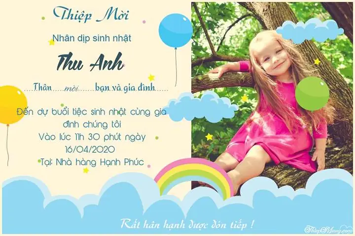 Thiệp Mời Sinh Nhật Tự Làm