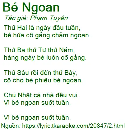 Thứ Hai Là Ngày Đầu Tuần Bé Hứa Cố Gắng