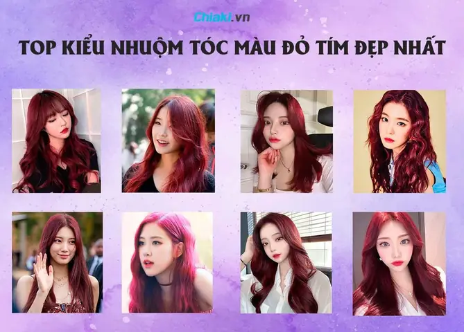 Tóc Màu Đỏ Tím Đẹp Nhất
