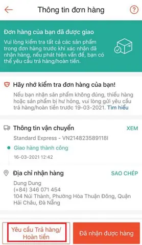 Trả Hàng Hoàn Tiền Của Shopee